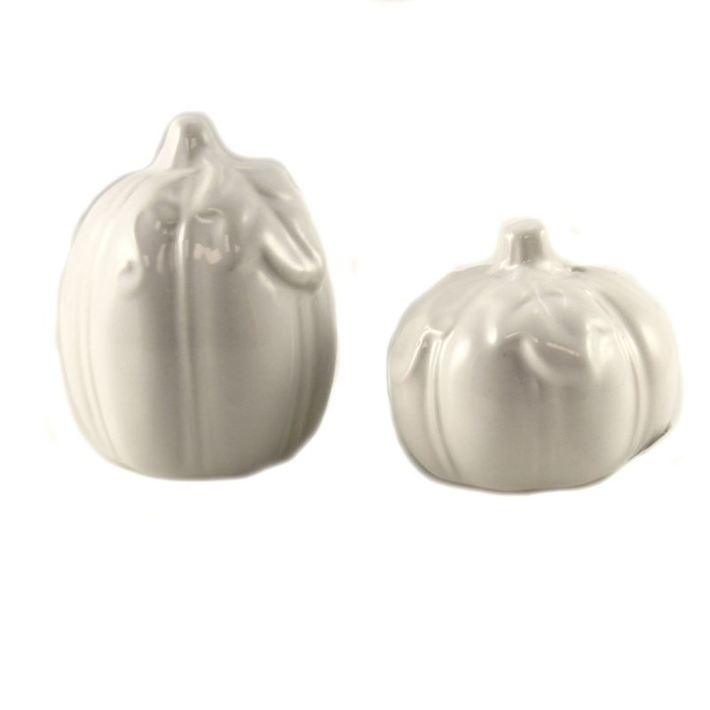 Tabletop 2.75" White Pumpkin Salt And Pepper Thanksgiving Dinner Party K & K Interiors  -  Salt And Pepper Shaker Sets