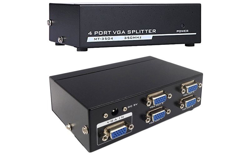 4XEM 4-Port VGA Splitter 350 MHz - 350 MHz to 350 MHz - 2048 x 1536 - 213 ft Maximum Operating Distance - VGA In - VGA Out