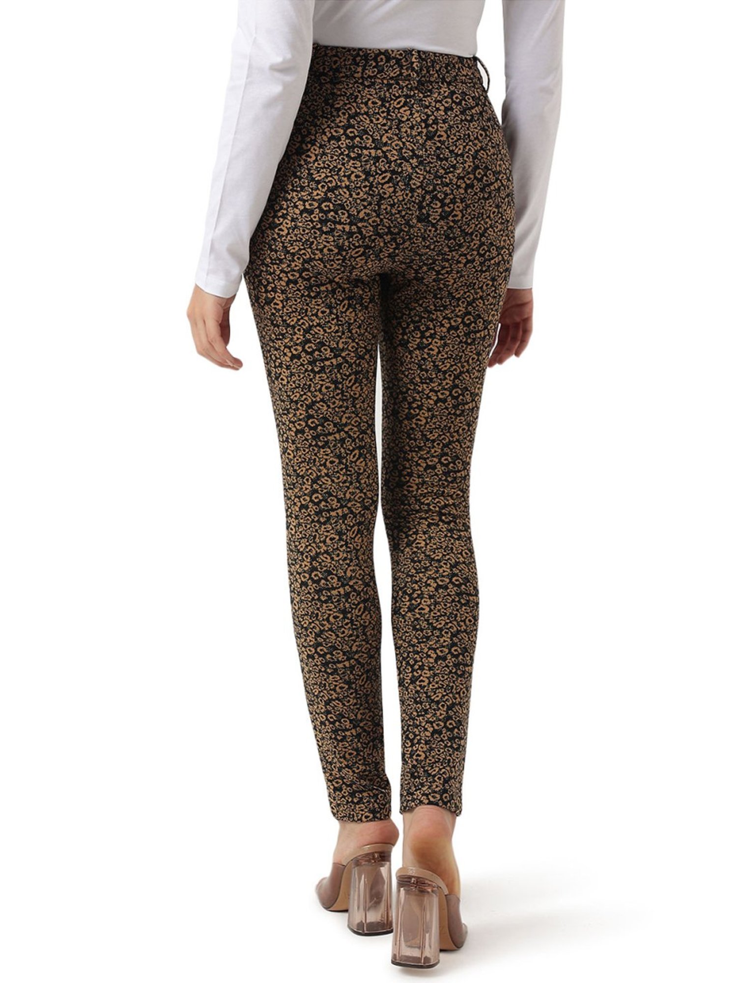 Liu Jo Multicolor Printed Regular Fit Flat Front Trousers