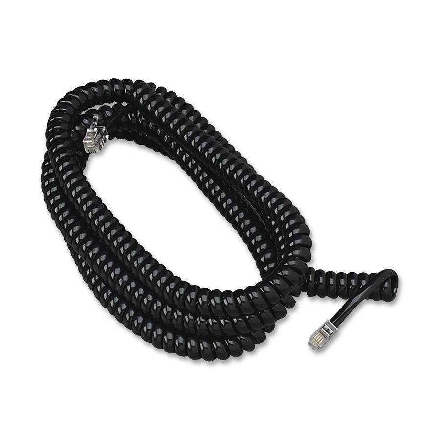 Softalk 42261 Phone Coil Cord 25-Feet Black Landline Telephone Accessory