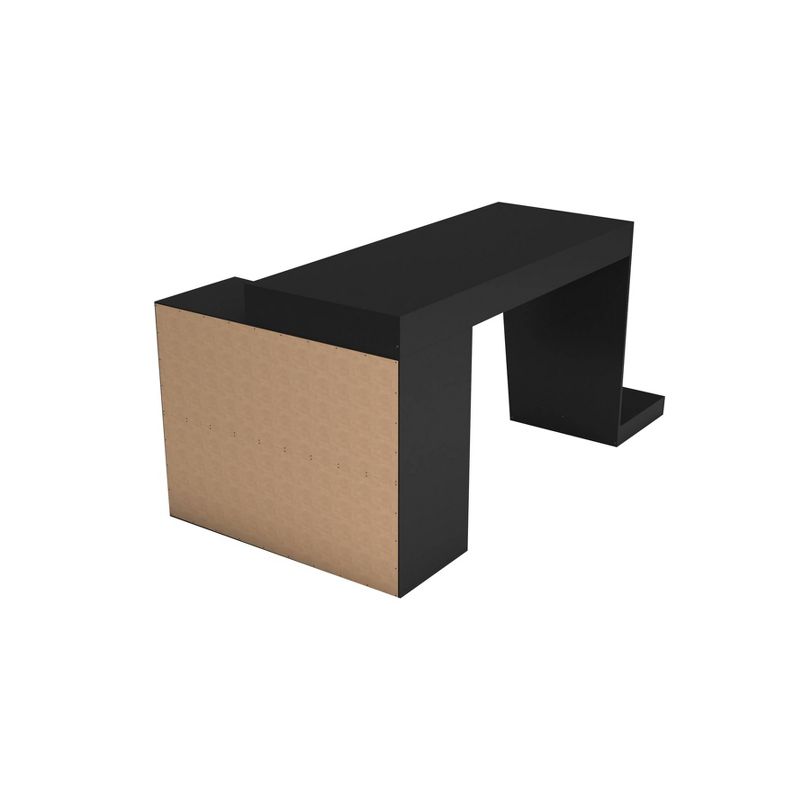 Randalls Gamer Desk 3.0 with 4 Shelves Black - Manhattan Comfort