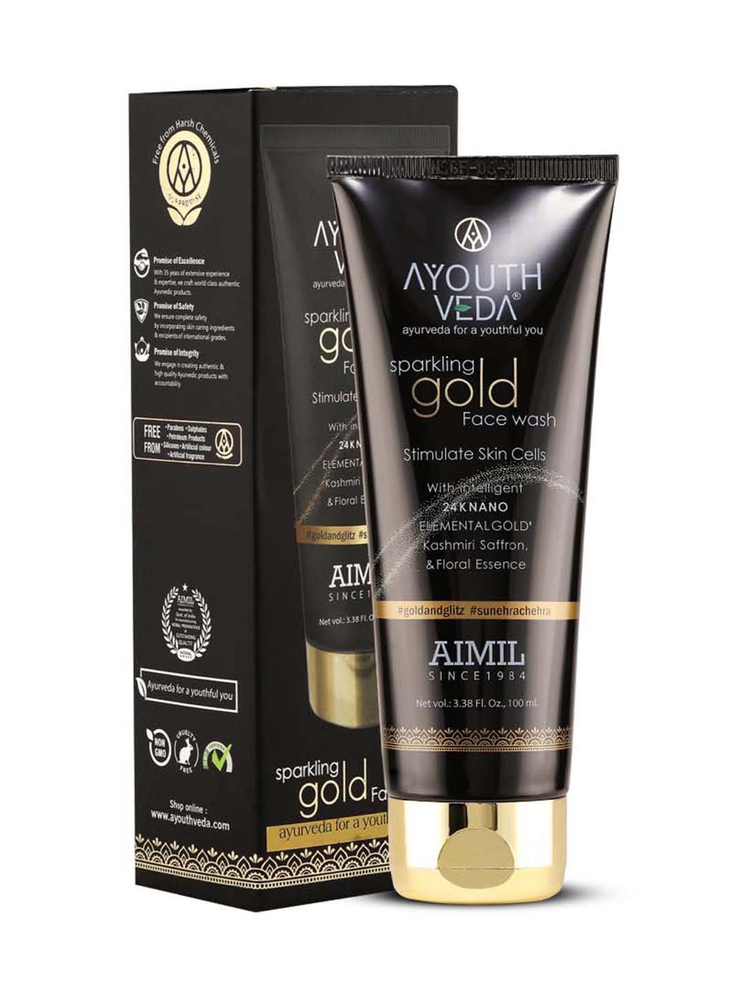 AyouthVeda Sparkling Gold Face Wash - 100 ml