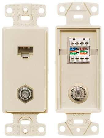 Hubbell Wiring NS785I Netselect Plate Frame With 1 F-Type Coax Connector And 1 C