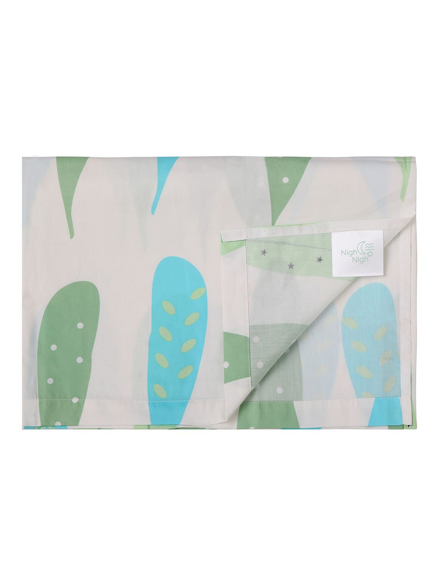 Nigh Nigh Foliage White & Green Cotton 300 TC Kids Bed Linen Set