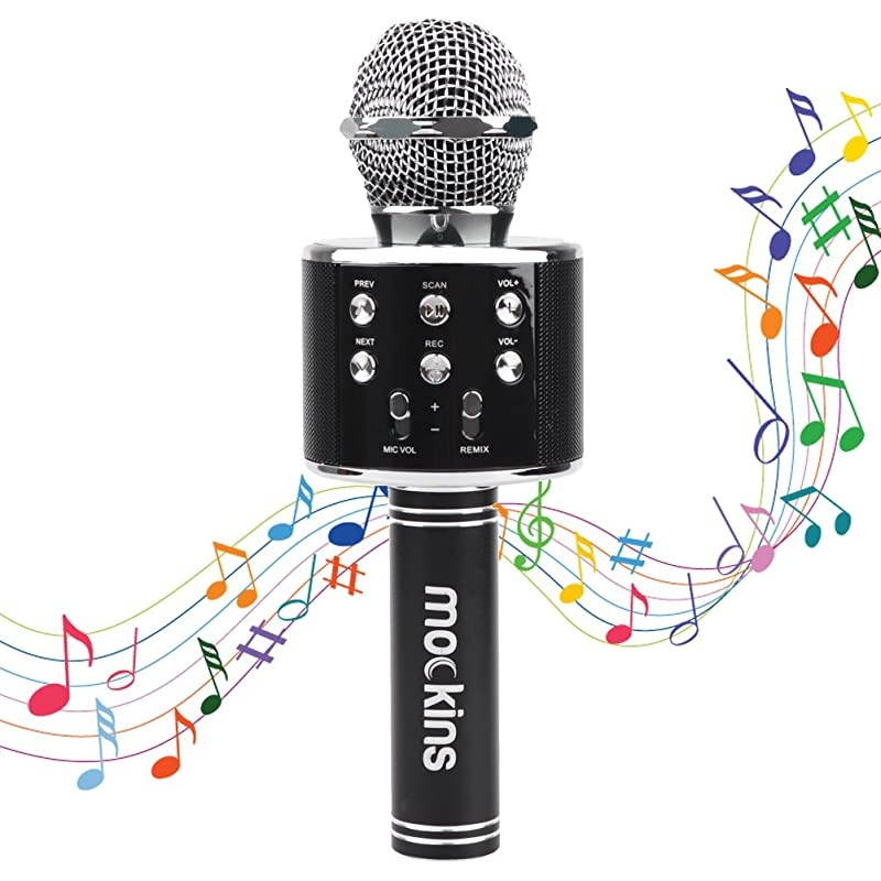 Wireless Bluetooth Karaoke Microphone with Built in Bluetooth Speaker AllinOne Karaoke Machine | Compatible with Android iOS iPhone Black Color