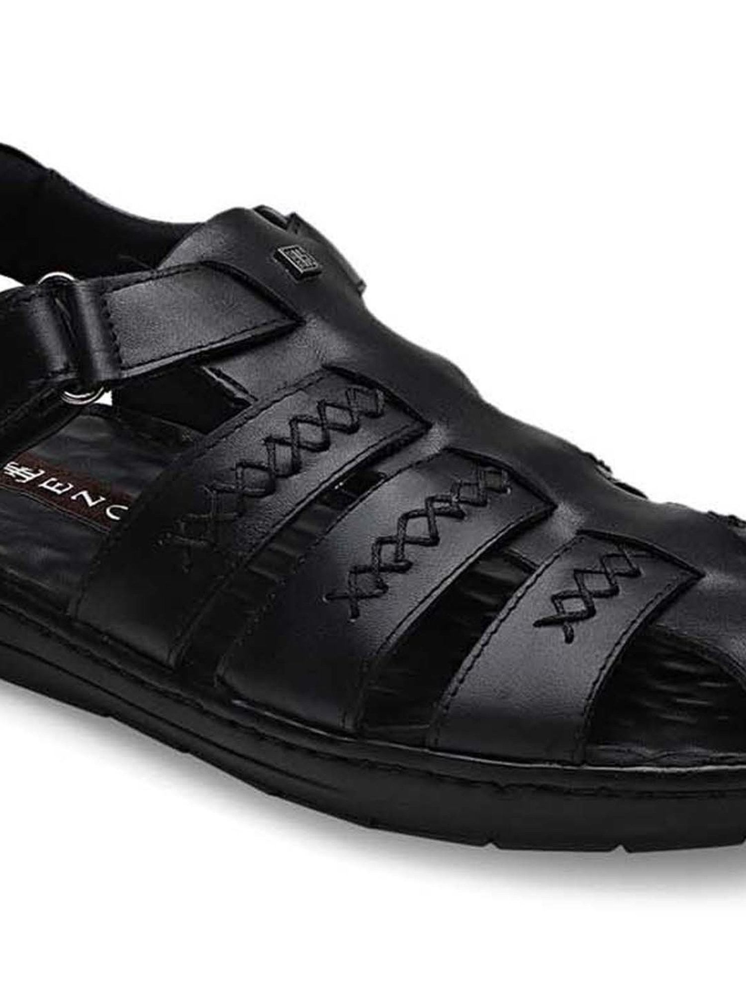 EZOK Men's Black Fisherman Sandals