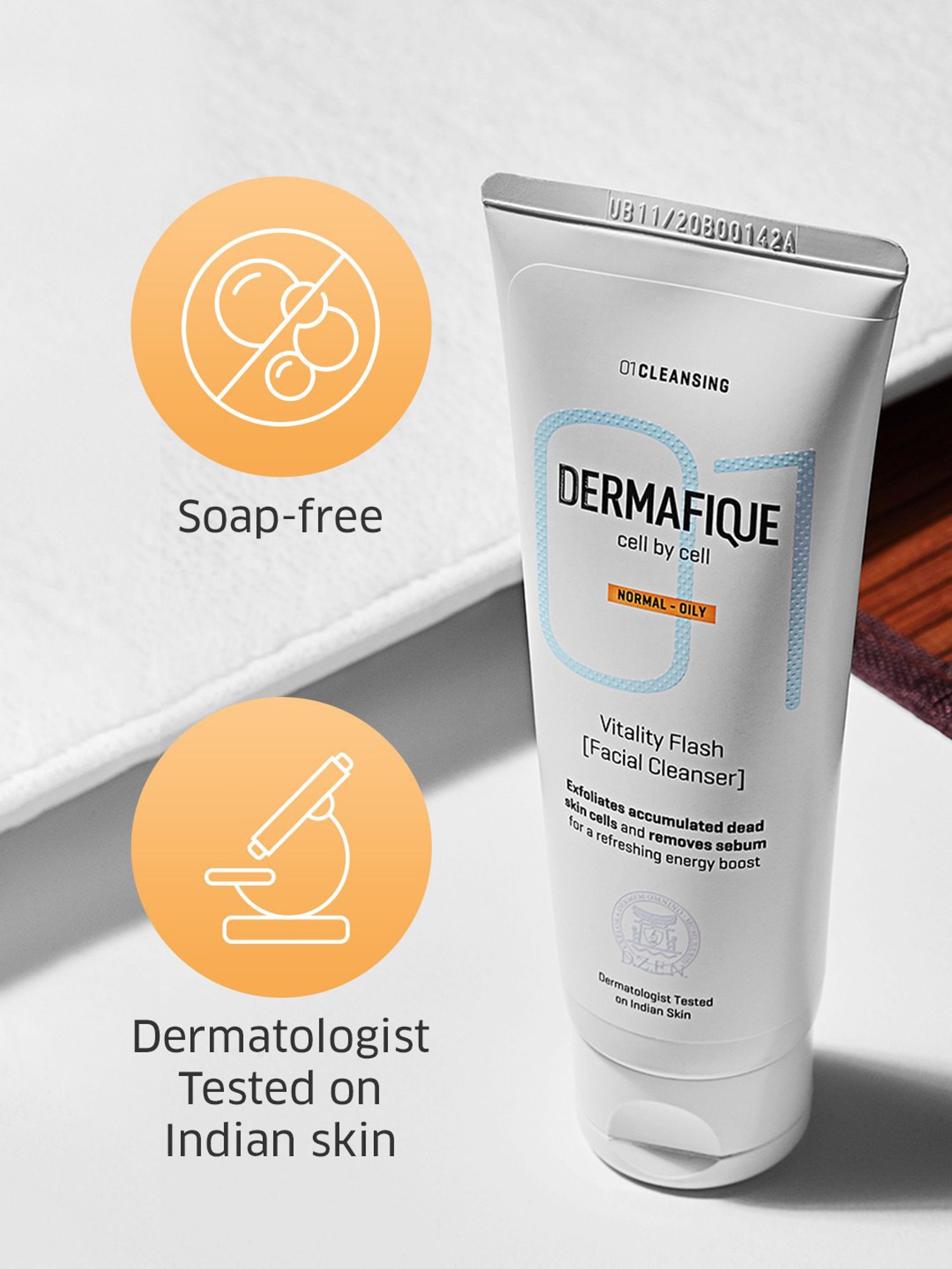 Dermafique Vitality Flash Facial Cleanser - 100 ml