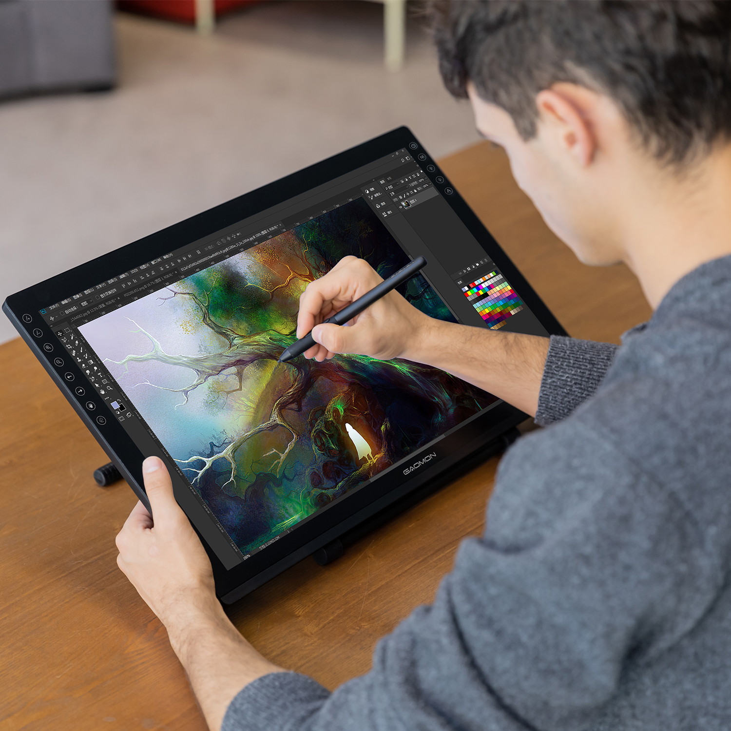 GAOMON PD2200 Full-Laminated Tilt-Support 92% NTSC Pen Display with 8 Touch Buttons -21.5 Inch HD Drawing Monitor with 8192 Passive Pen and Adjustable Stand