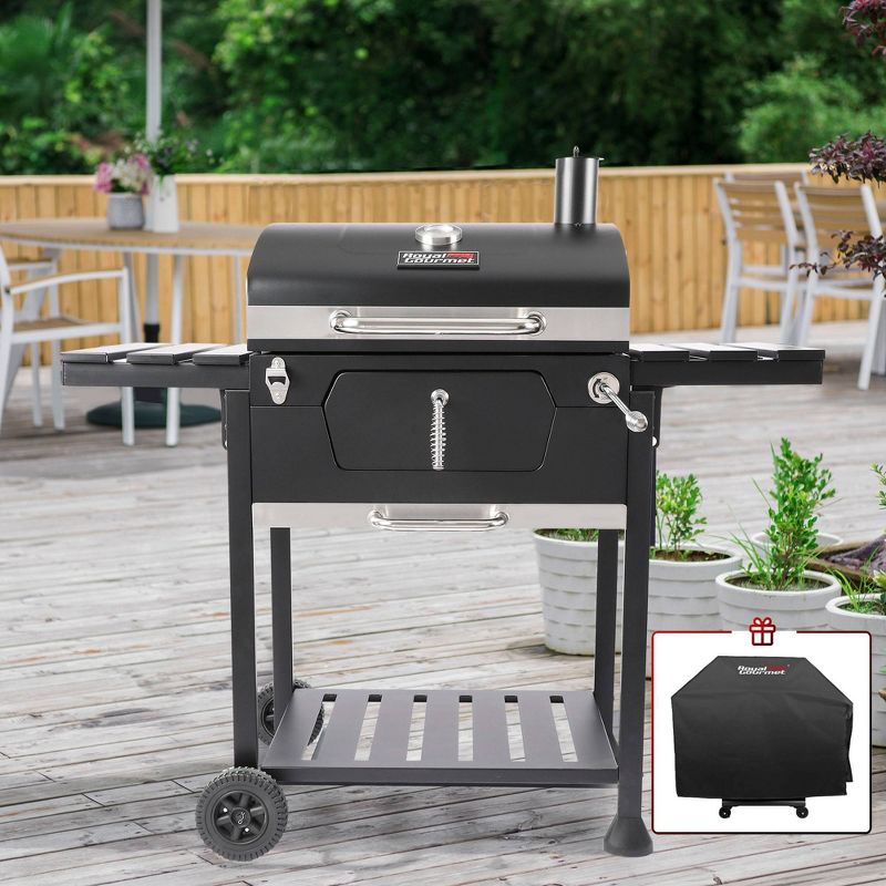 Royal Gourmet 24'' Charcoal Grill With Cover CD1824EC Black