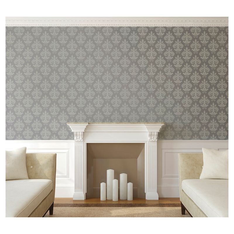 Devine Color Chantilly Peel & Stick Wallpaper Gray