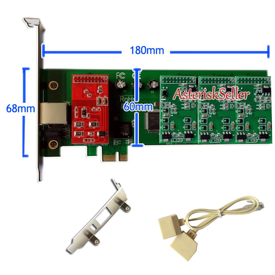 3 FXS+1 FXO Card,TDM400 with Low Profile for 2U,with PCI-E connector,FXS card FXO card Asterisk Card Sangoma FreePBX,tdm410p tdm400p,For IP PBX VoIP Phone System Asterisk voip