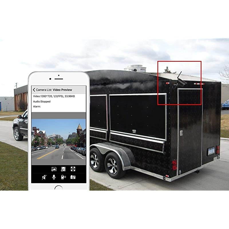32GB Wireless Portable Magnetic Base Battery Powered RV/Trailer/Truck Hitch Backup Camera NuCam WR Surveillance IP Camera w. 1/4"-20 UNC Hole, Motion Detection Recording, Night Vision & Battery