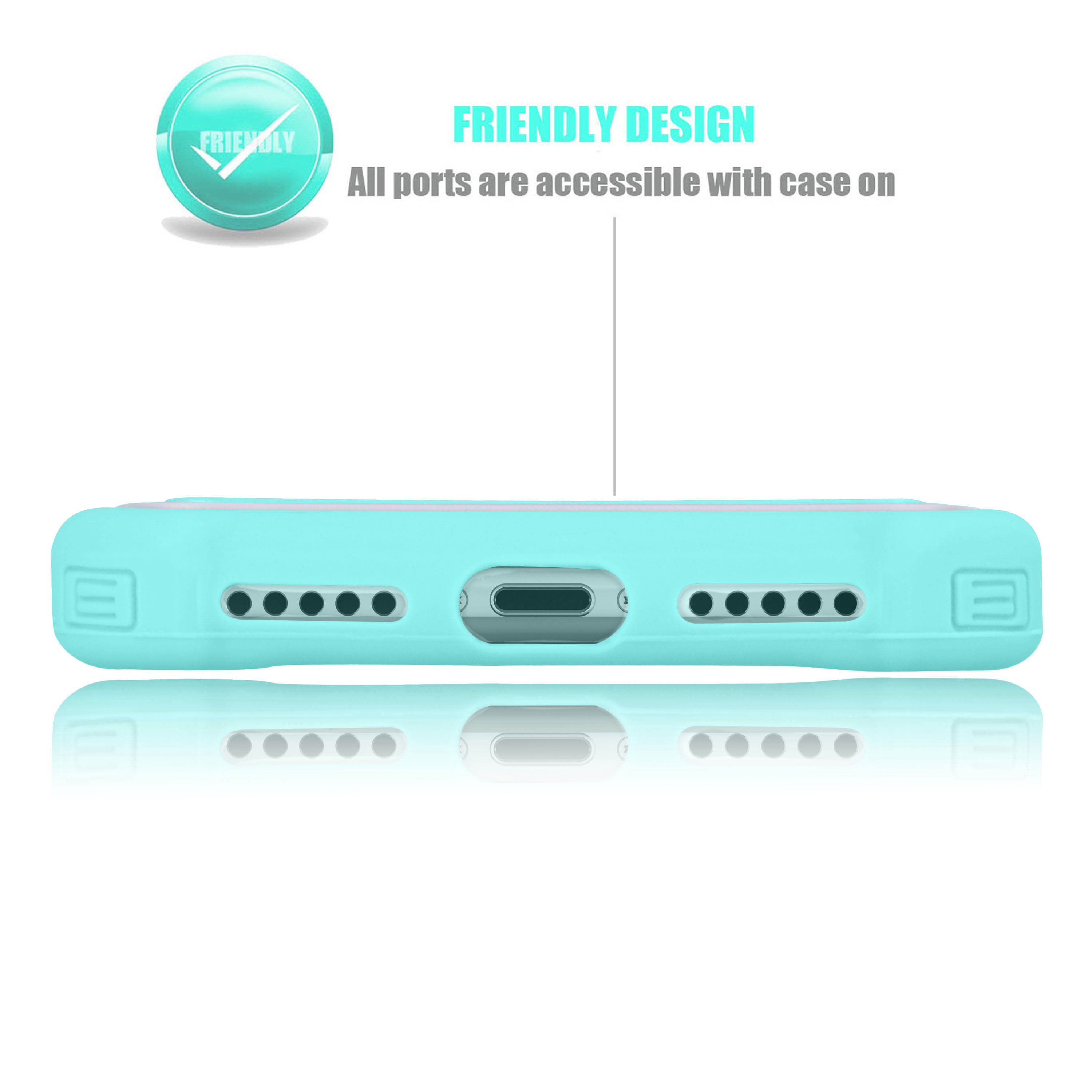 iPhone X Case, iPhone X Cute Case, Tekcoo [Tmajor] Shock Absorbing [Turquoise] Rubber Silicone & Plastic Scratch Resistant Bumper Grip Rugged Hard Cases Cover for Apple iPhone X (5.8 inch)