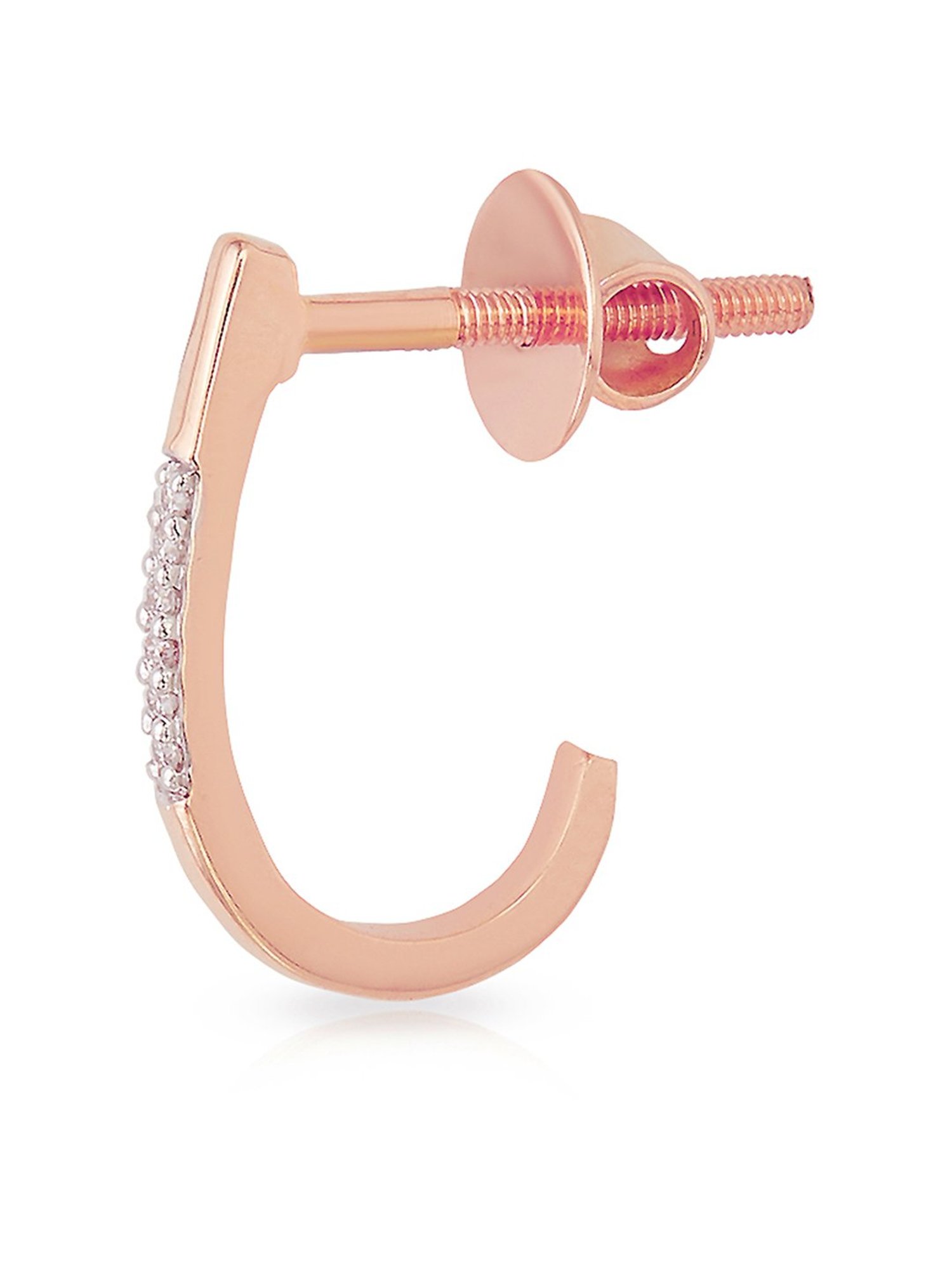 Waman Hari Pethe Jewellers 18k Rose Gold & Diamond Earrings for Women