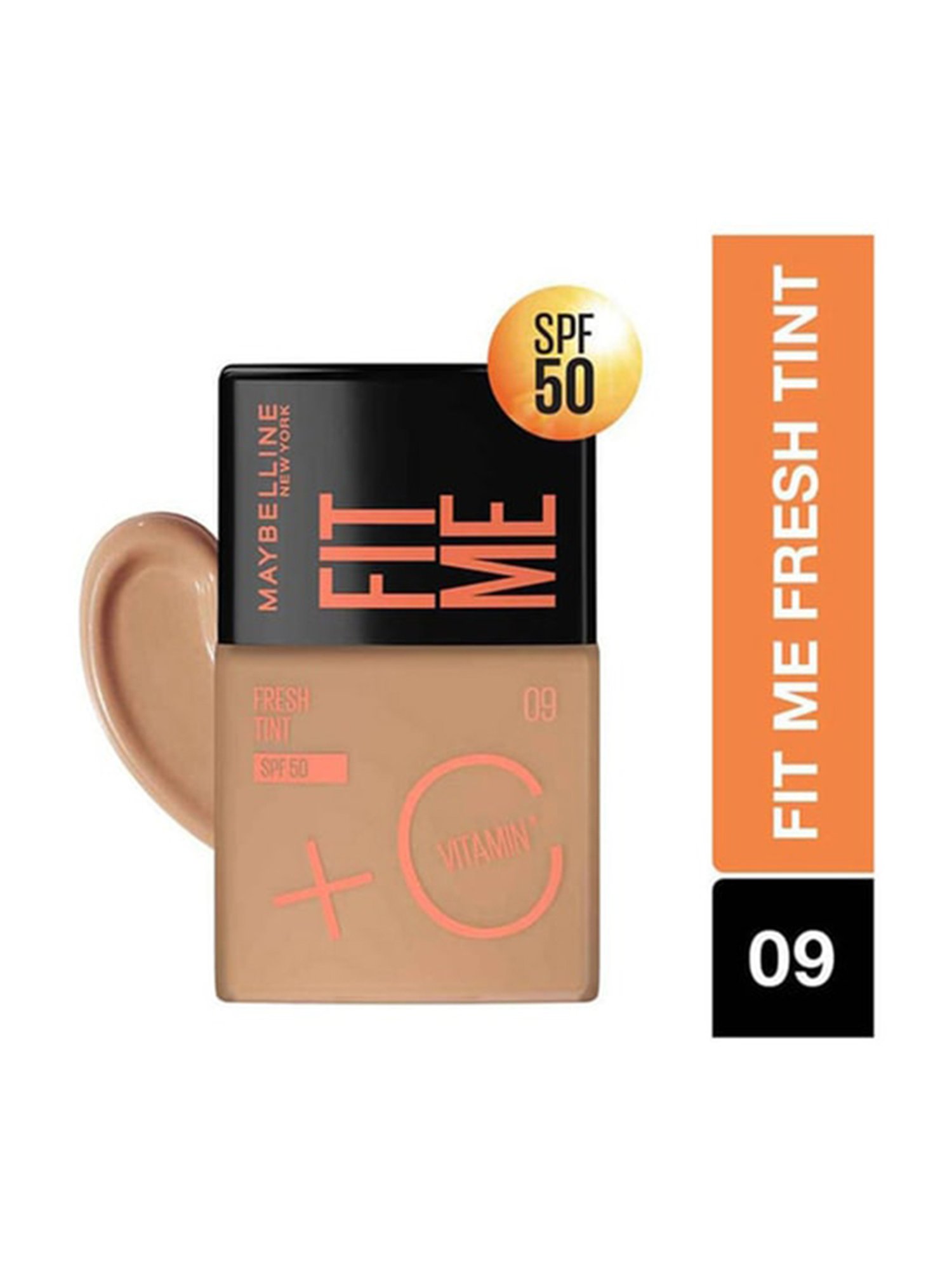 Maybelline New York Fit Me Fresh Tint with SPF 50 & Vitamin C, Shade 09 - 30 ml