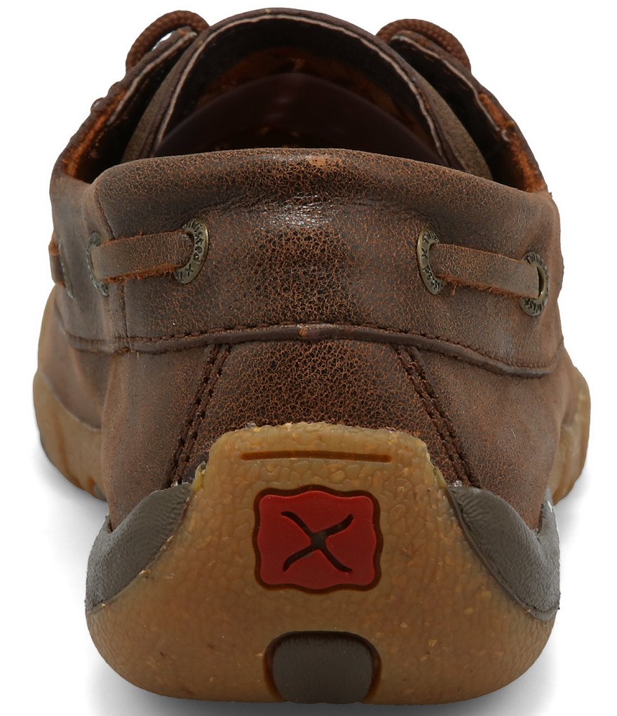 Twisted X Women's Woven Leather Boat Driving Moccasins