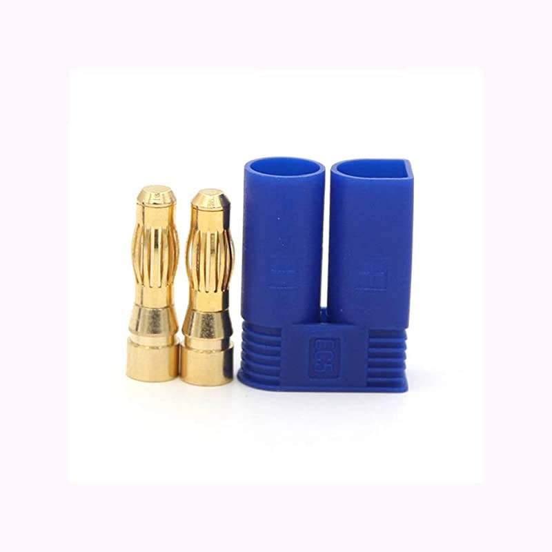 10 Pairs Amass EC5 Connector Plugs Male Female 50mm Gold Bullet Banana Plug Connectors for RC ESC Lipo Battery Device Electric Motor