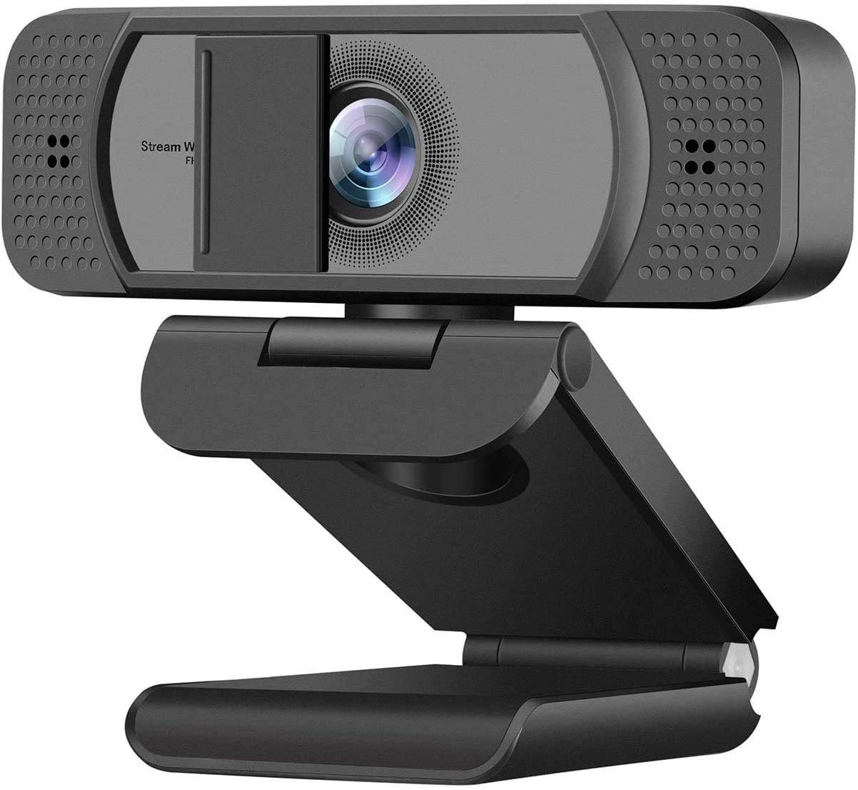 Webcam HD 1080p-Streaming Webcam with Privacy Cover for Desktop Computer PC,100&deg; Wide-Angle View with Stereo Microphone, USB Webcam Plug and Play,Low-Light Correction