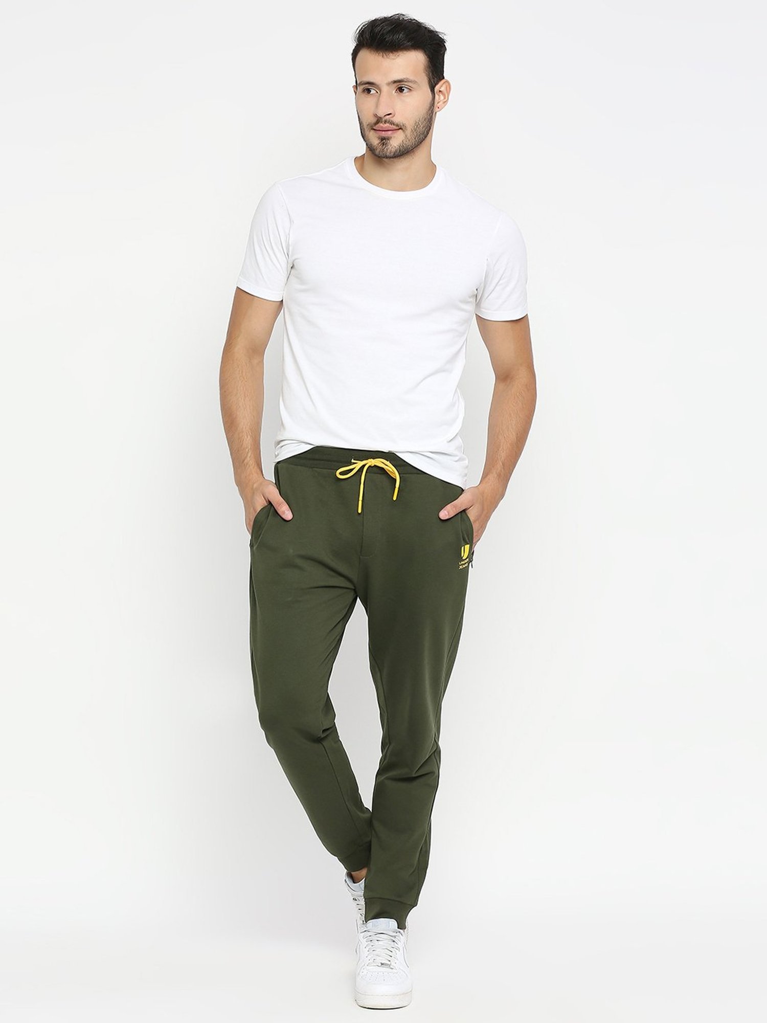 UnderJeans by Spykar Olive Joggers