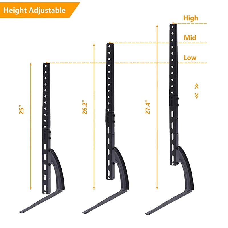 Universal Table Top TV Stand TV Legs TV Base Replacement Height Adjustable Leg Stand for 22 to 65 inch Plasma LCD LED Flat Screen TVs Holds up to 88lbsMax VESA 800 x 500mm