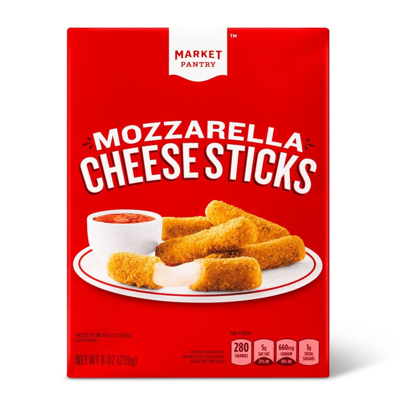 Breaded Frozen Mozzarella Sticks - 8oz - Market Pantry™