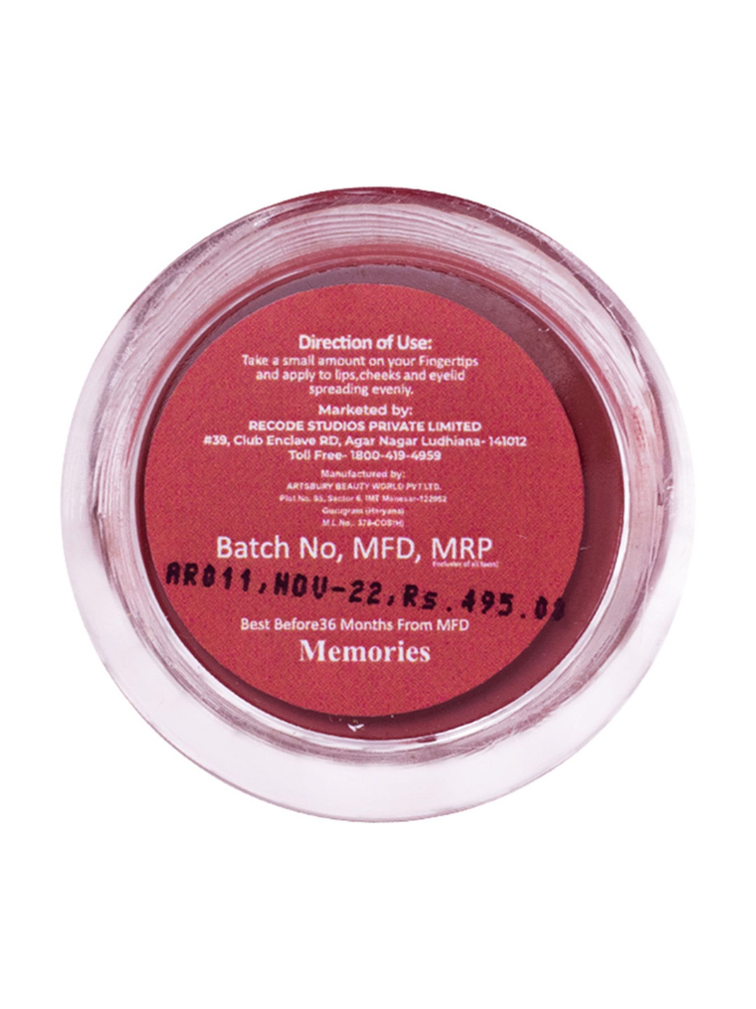 Recode Lip & Cheek Tint 10 Memories - 8 gm