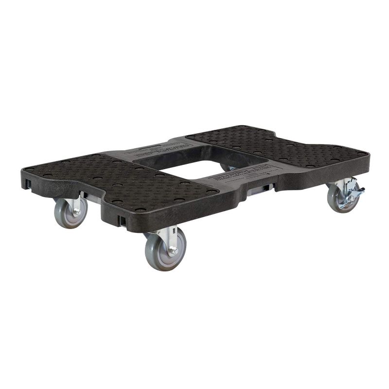 Snap Loc 1,500 lb Capacity Industrial Strength E Track Dolly Black, Heavy Duty 4 in Polyurethane Swivel Non Marking Caster Wheels
