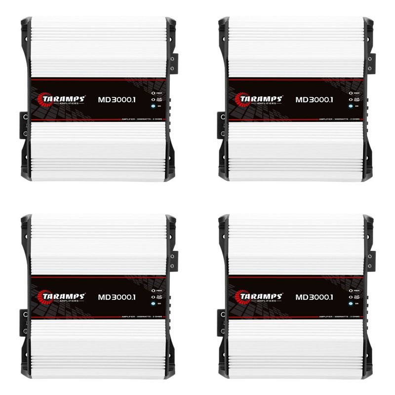 Taramps 900825 Class D MD 3000.1 2 Ohms 3,000 Watt RMS Car Sound Systems Mono Full Range Speaker Amplifier with Built In Thermal Protection (4 Pack)