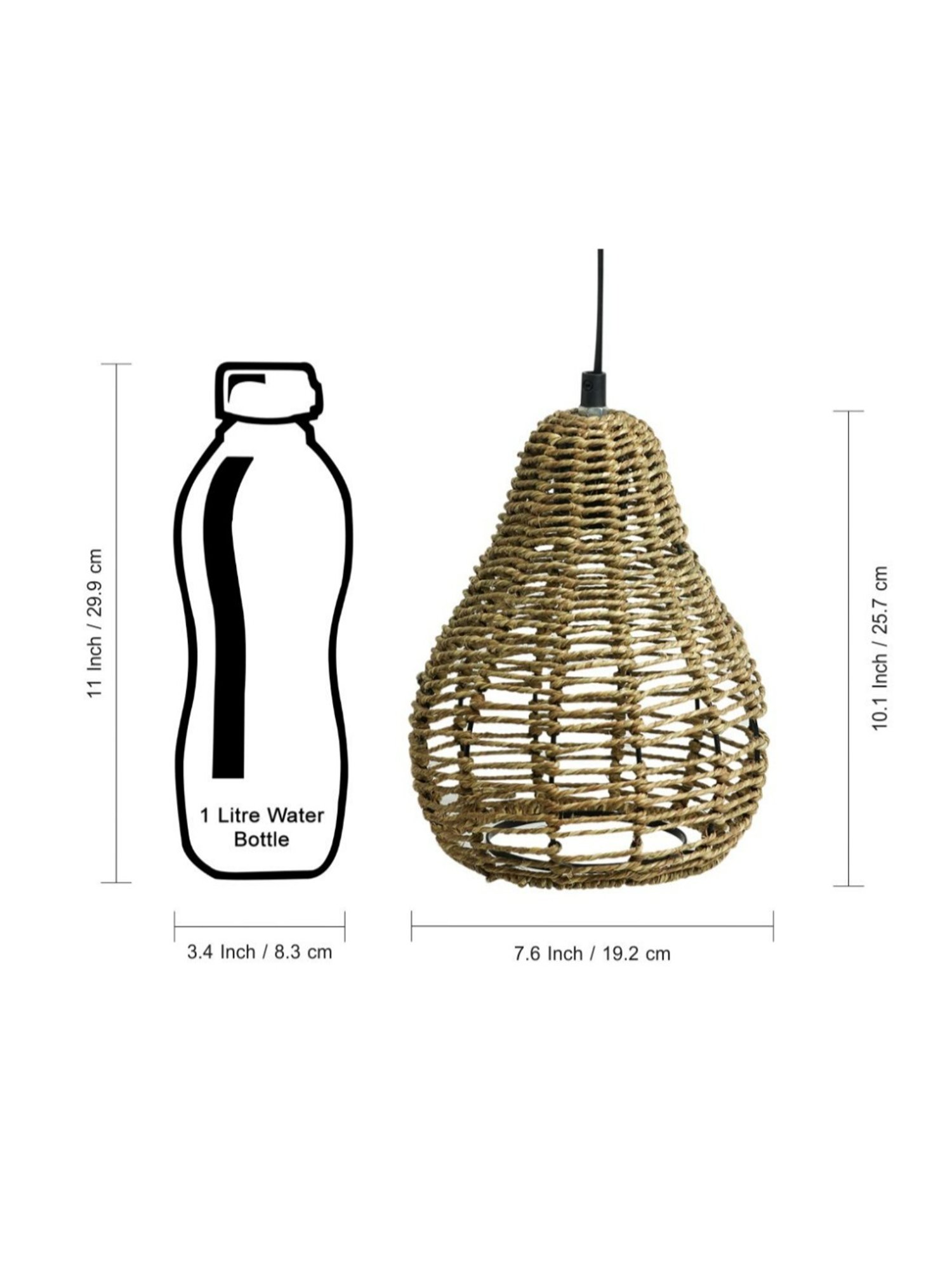 ExclusiveLane Paradise Brown Iron Handwoven Hanging Pendant Lamp