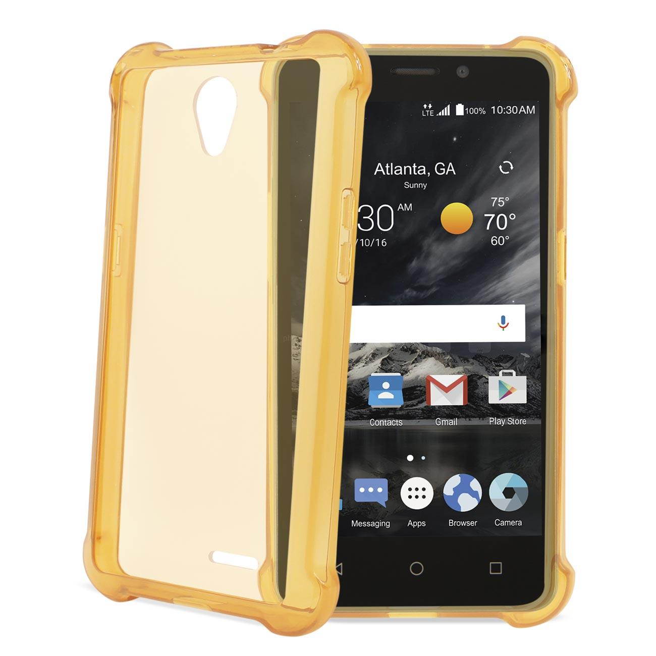Reiko Zte Maven 2/ Chapel (Z831) Clear Bumper Case With Air Cushion Protection In Clear Gold