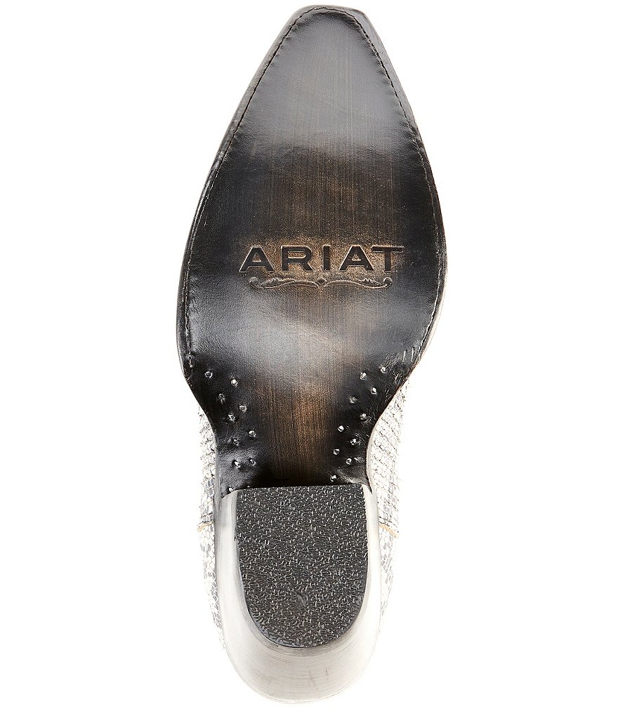 Ariat Eclipse Snake Print Leather Block Heel Chelsea Western Booties