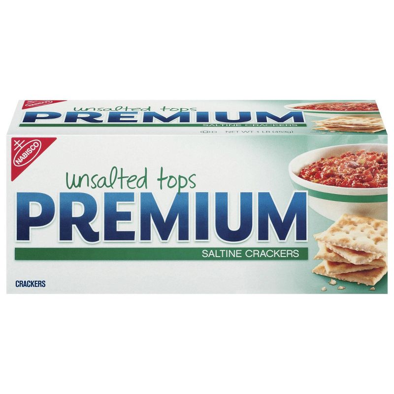 Premium Saltine Crackers with Unsalted Tops - 1lb