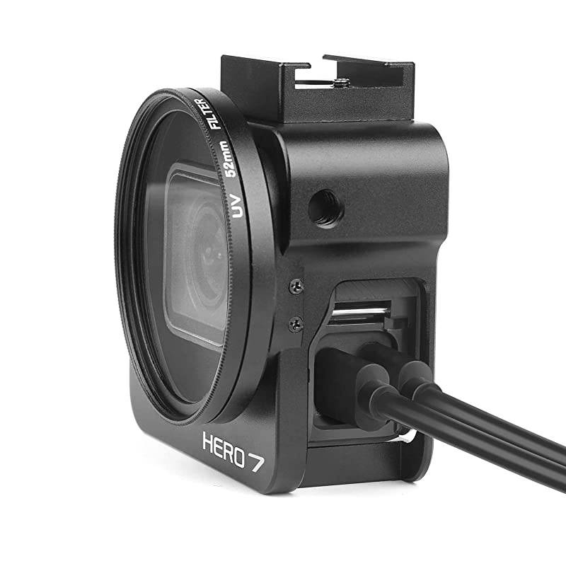 Aluminum Frame Housing Case Skeleton Shell Cover with Protective UV Filter for GoPro Hero 7 Black, Hero 6, Hero 5 Black