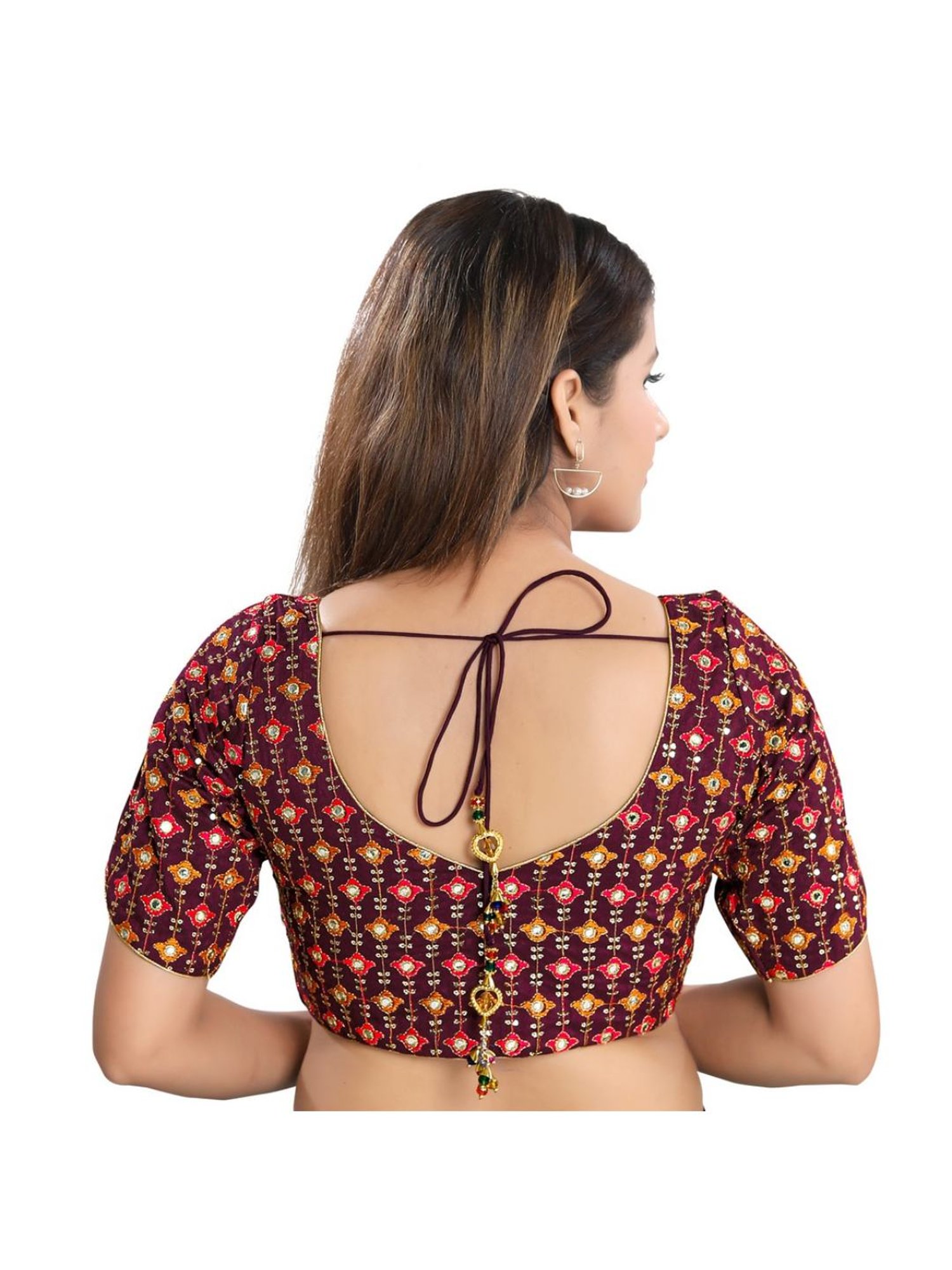 Salwar Studio Red Textured Blouse