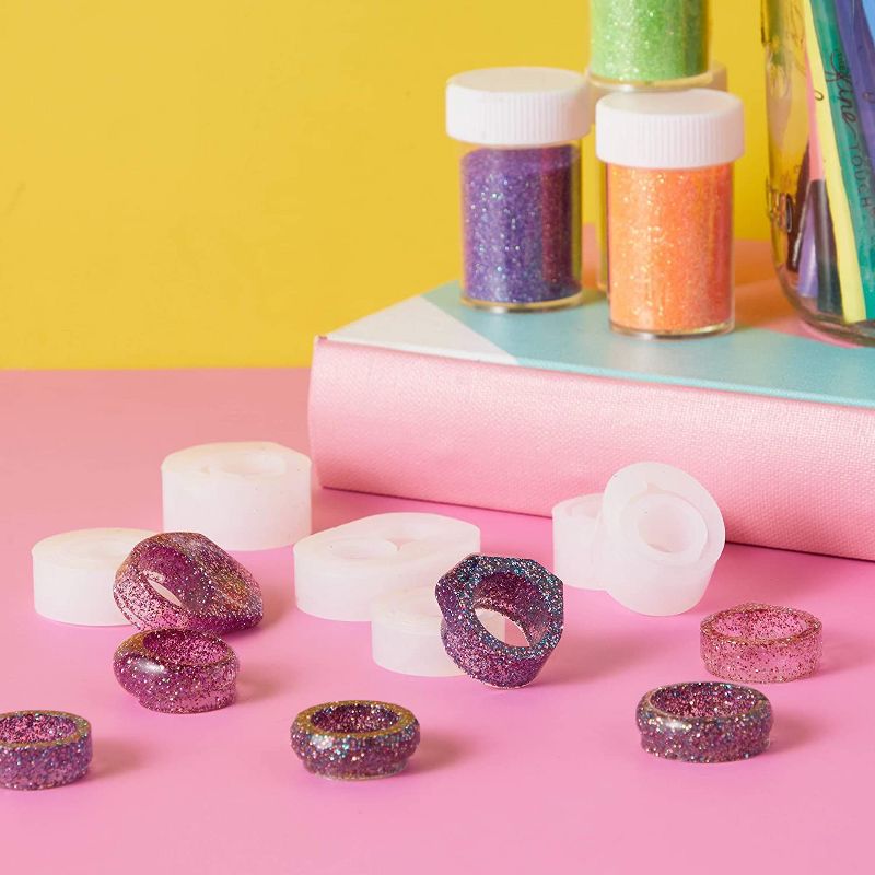 Bright Creations 30 pcs Resin Casting Kit for Rings, Round & Rhombic Cut for Jewelry Making, Craft Kits