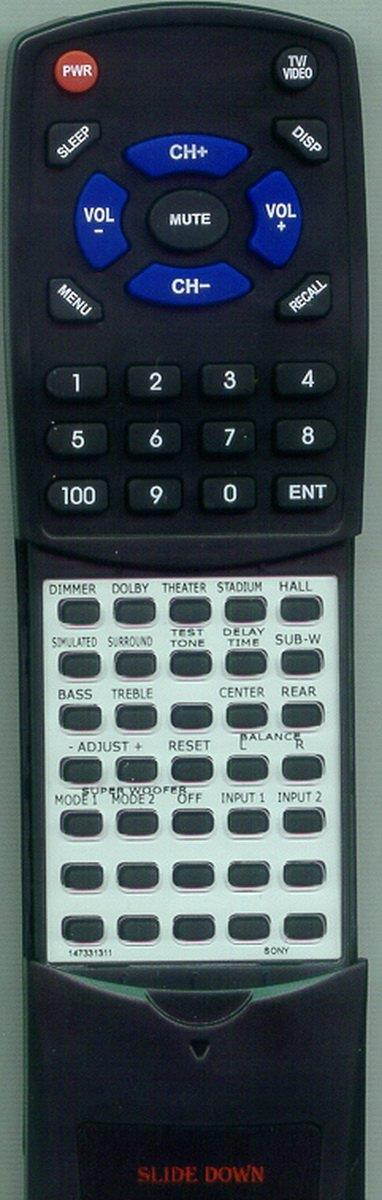 Replacement Remote Control for SONY 147331311, SAVA55, RMJ55