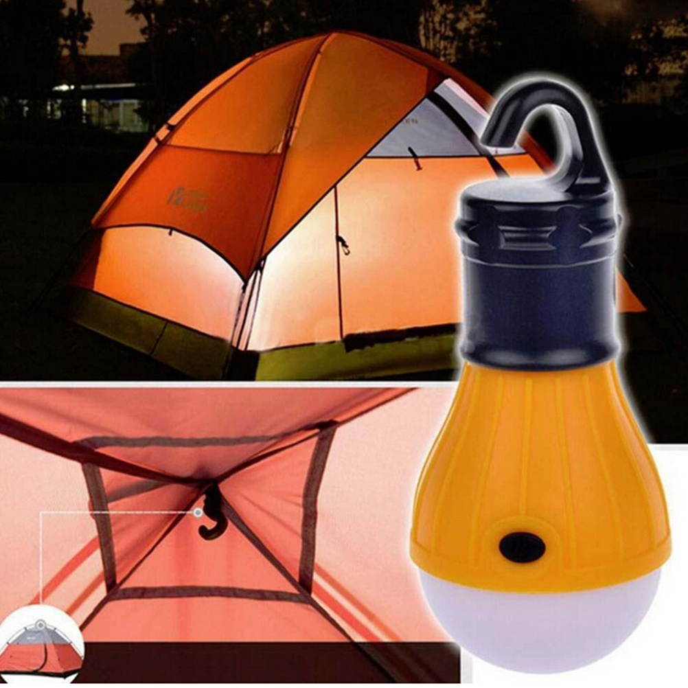 Portable 3 Levels LED Lantern Tent Light Bulb for Camping Hiking Fishing Emergency Battery Powered Light (Green)