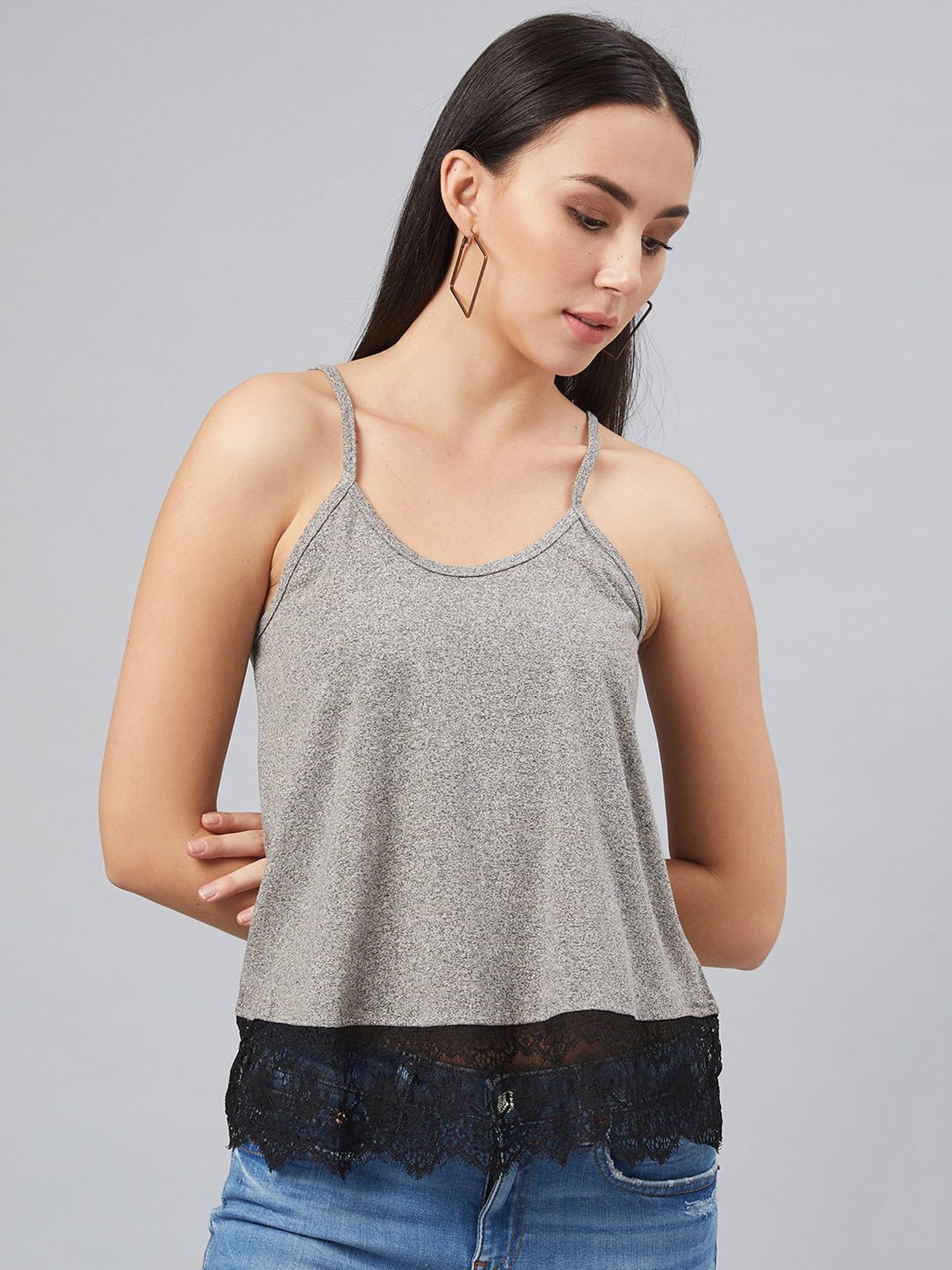 Carlton London Grey Spaghetti Top