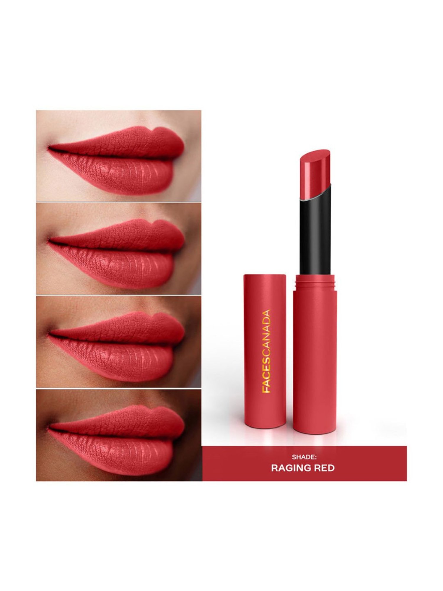 Faces Canada Long Stay 3-in-1 Matte Lipstick Raging Red 10 - 2 gm