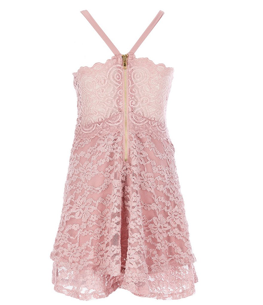 Honey and Rosie Big Girls 7-16 Lace Tiered A-Line Dress