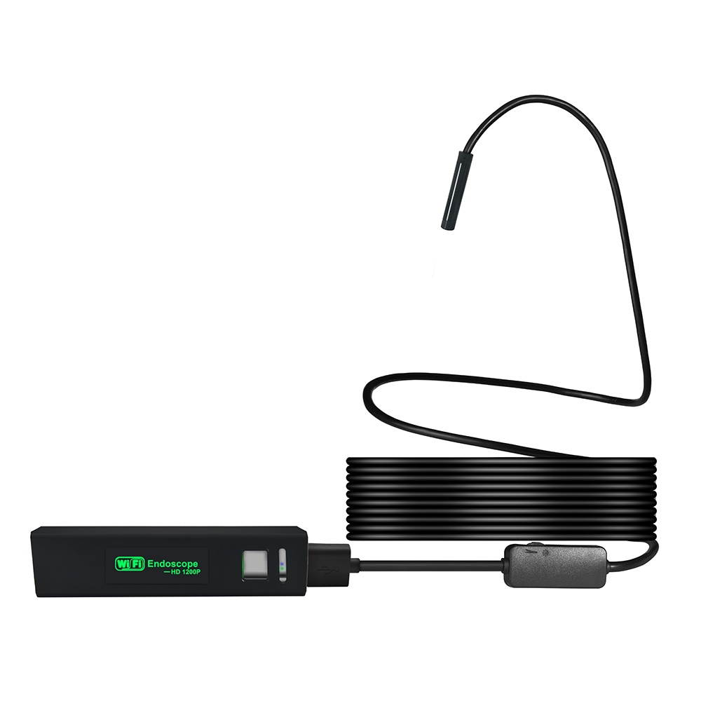 WiFi Endoscope 1200P Digital Handheld USB Endoscope Borescope Camera 8LEDs Adjustable IP68 Waterproof Hard Wire 5m