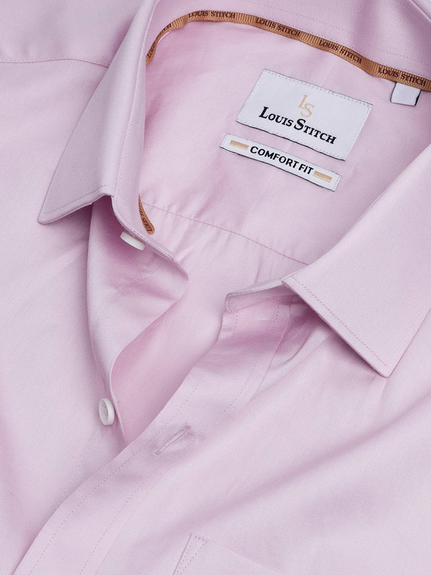 Louis Stitch Pink Cotton Regular Fit Shirt
