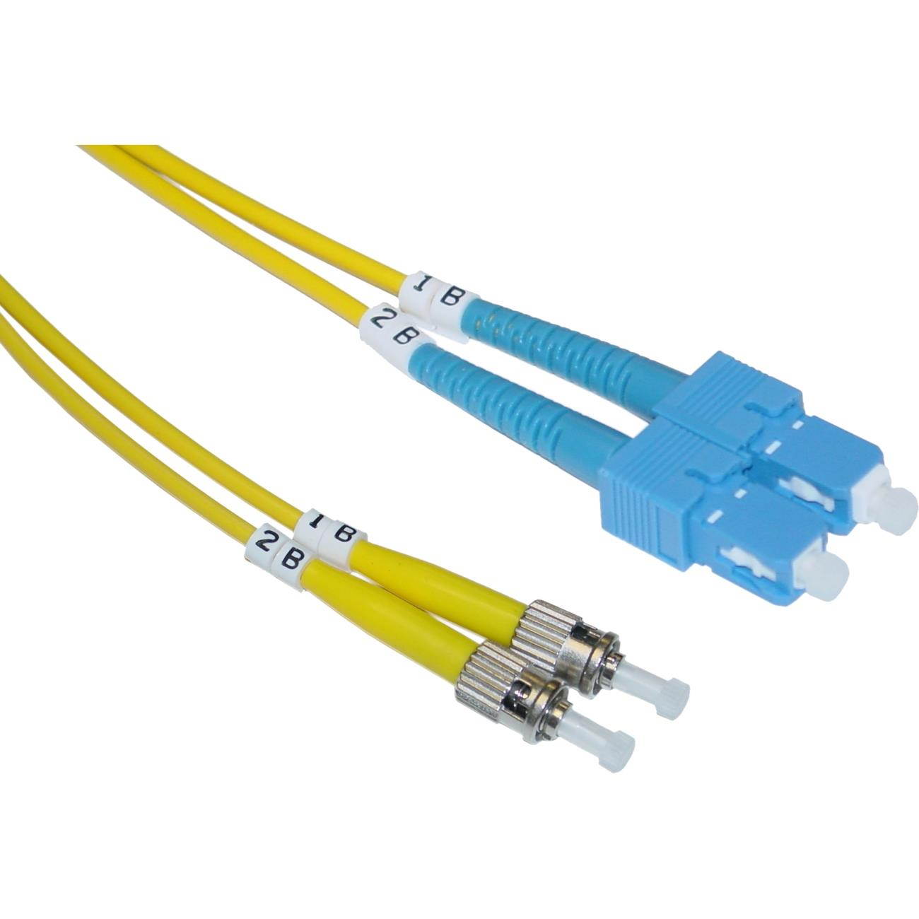 Cable Wholesale SC / ST Singlemode Duplex Fiber Optic Cable 9/125 - 1 Meter (3.3ft)
