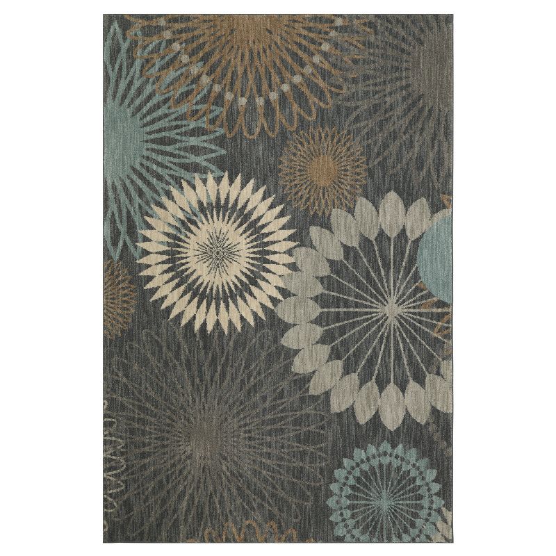 Blue Floral Woven Area Rug 5'X7' - Karastan