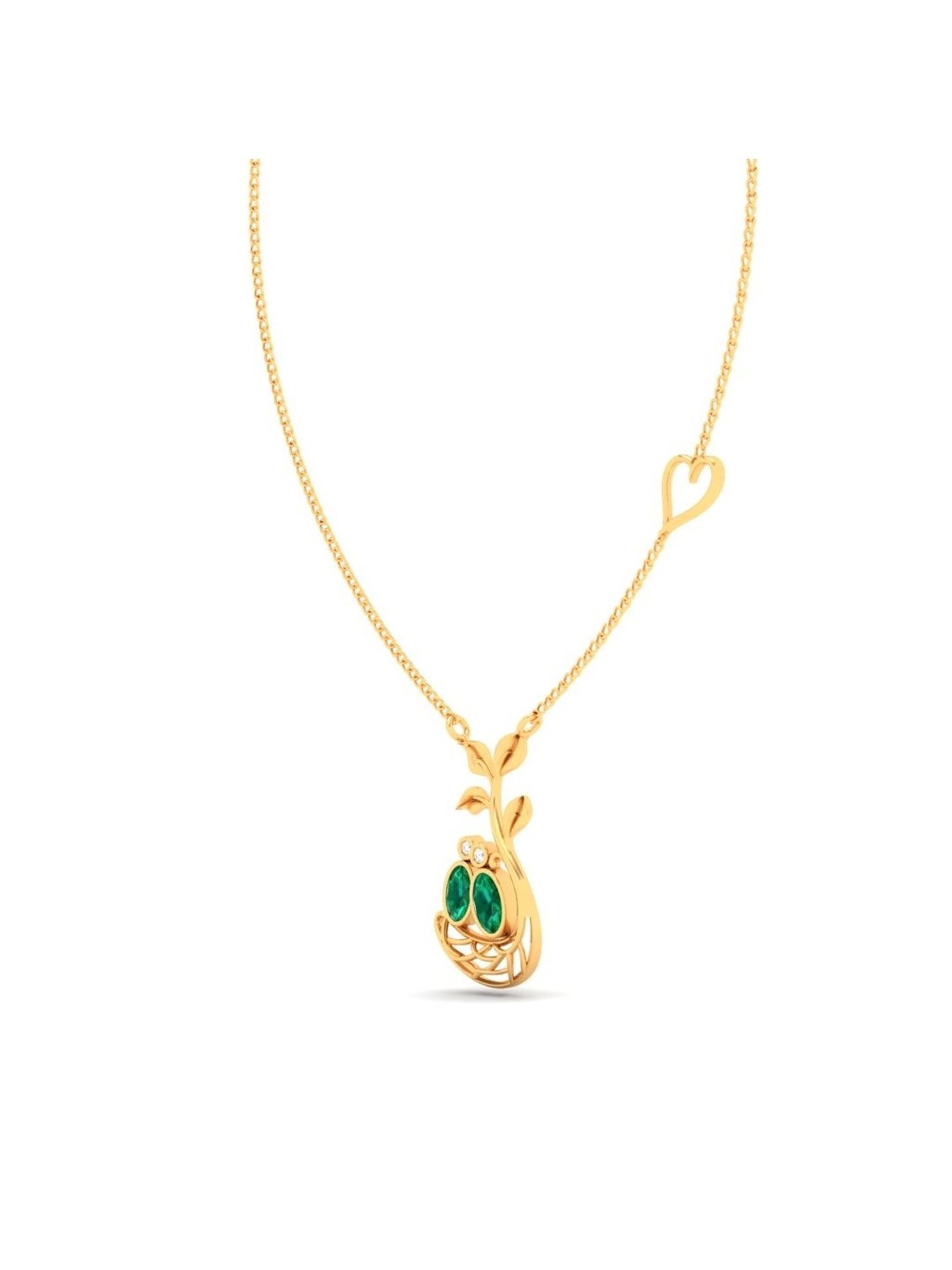 Mia by Tanishq 14 Karat Yellow Gold Two to Tango Diamond Necklace