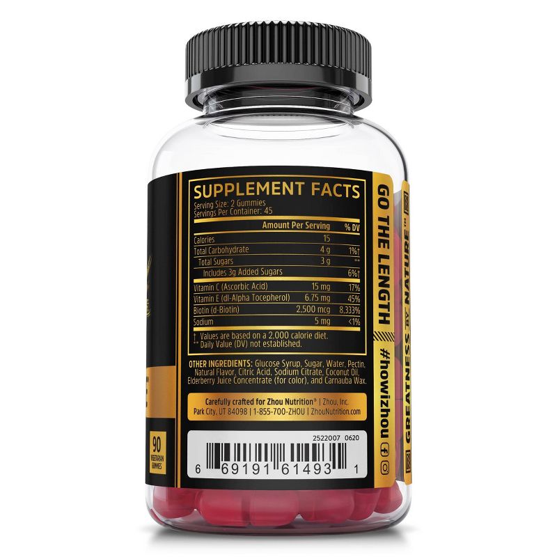 Zhou Hairfluence Gummies - 90ct