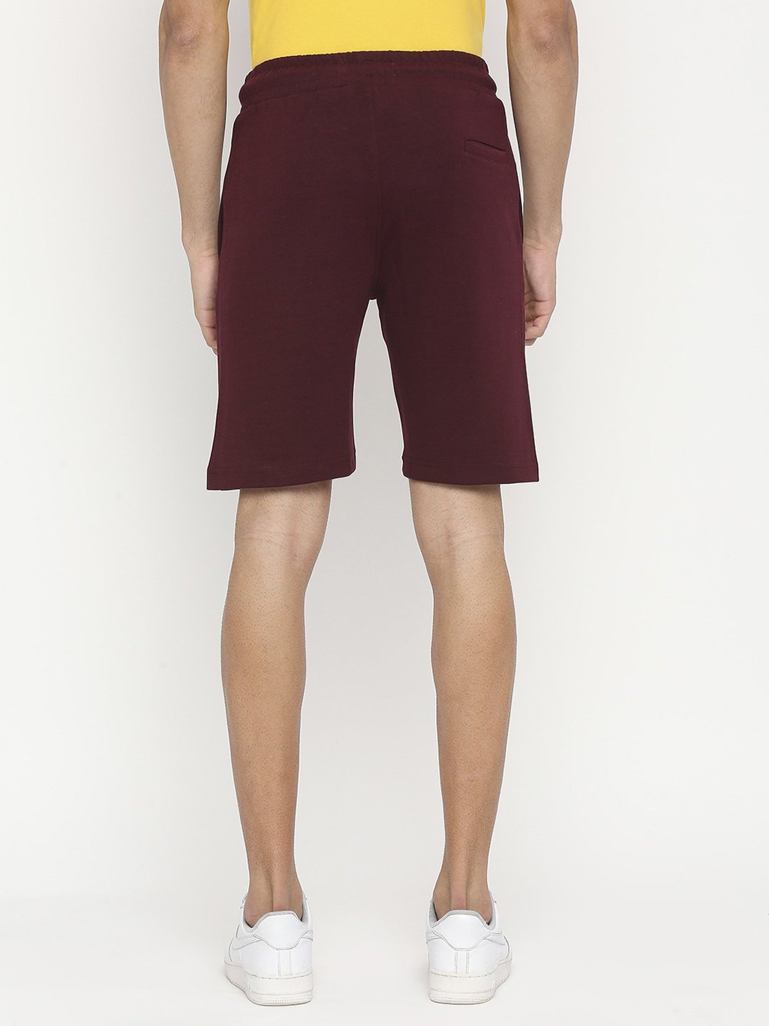 UnderJeans by Spykar Maroon Regular Fit Shorts