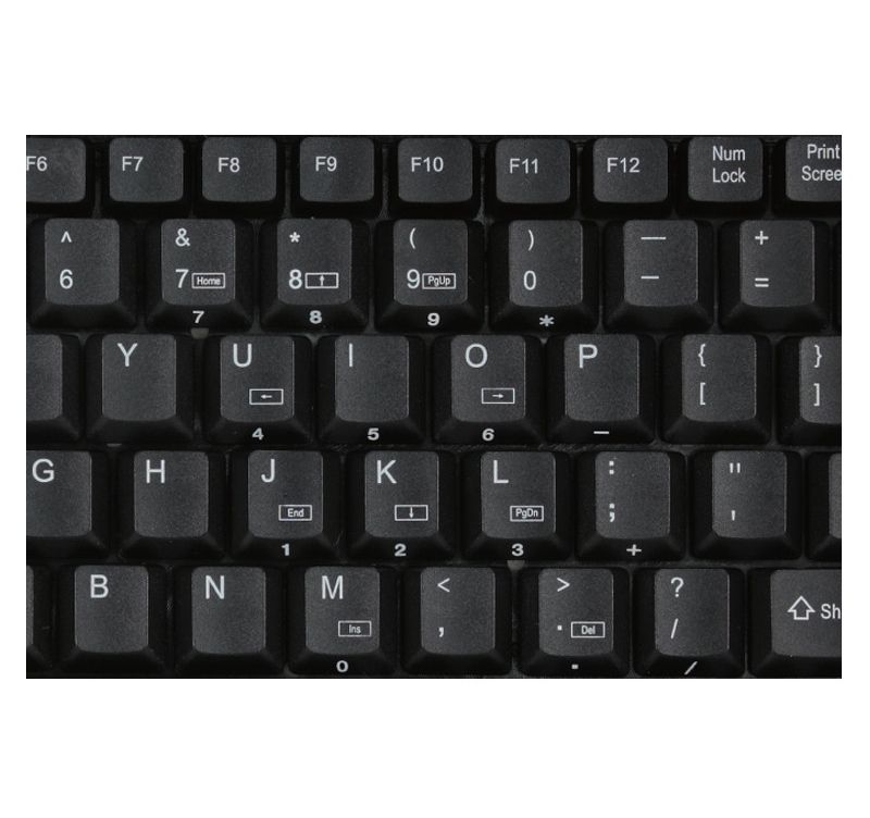 Adesso MiniTouch ACK-540PB Keyboard - PS/2 - QWERTY - 88 Keys - Black