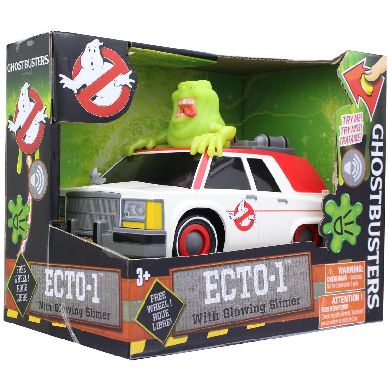 Nkok Ghostbusters Lights & Sound ECTO-1 Vehicle w/ Glowing Slimer Figure