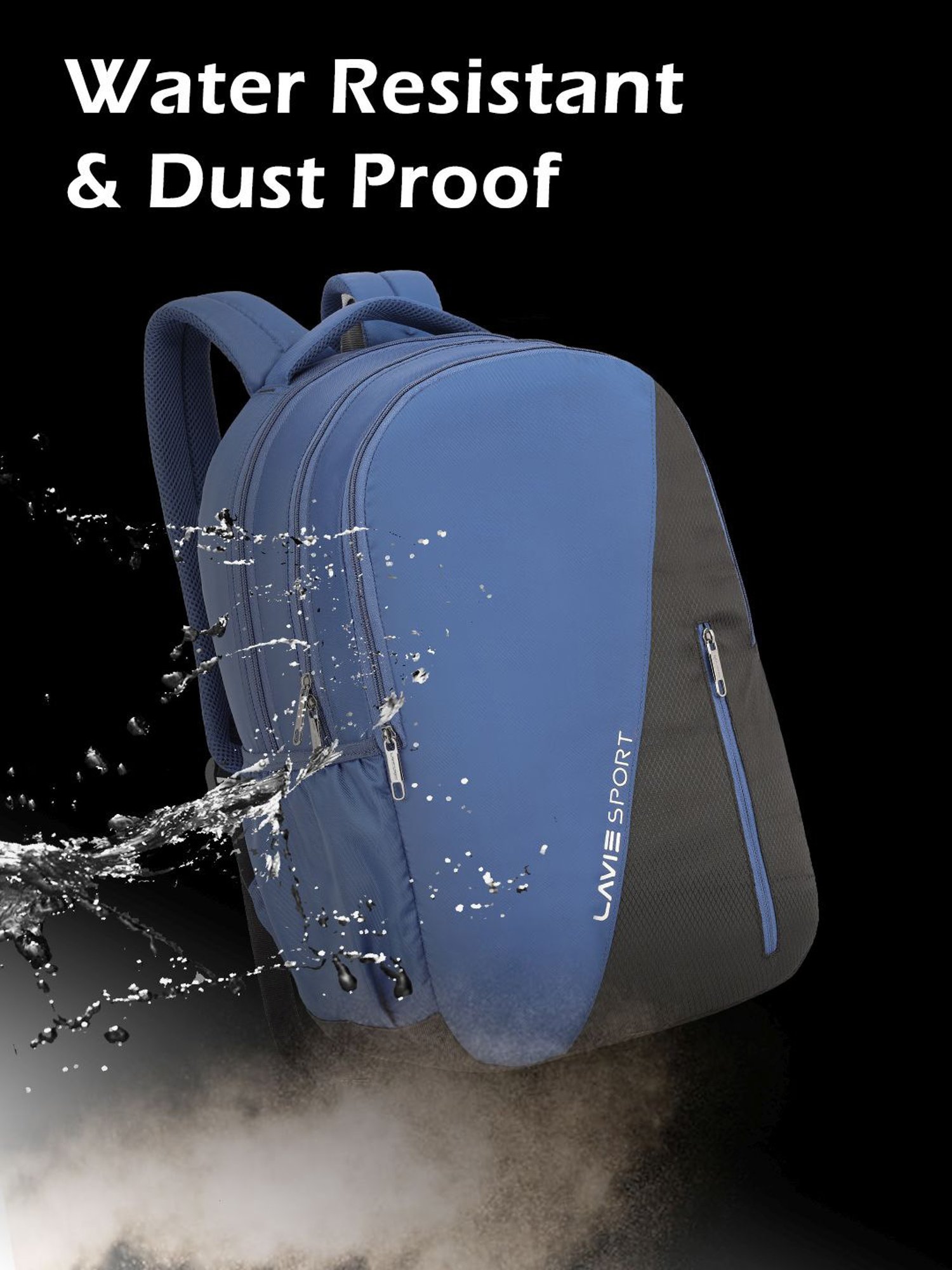 Lavie Sport Diagonal 36L Anti-theft Laptop Backpack For Men & Women (Navy)